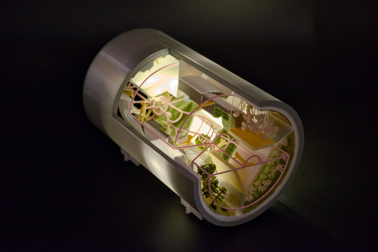 Section model — illuminated interior